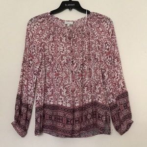 Lucky Brand Patterned Prints Boho Blouse